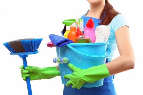 Local carpet cleaning professionals preparing equipment for a Brent Cross property